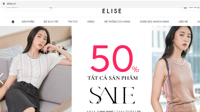 Trang web thời trang elise