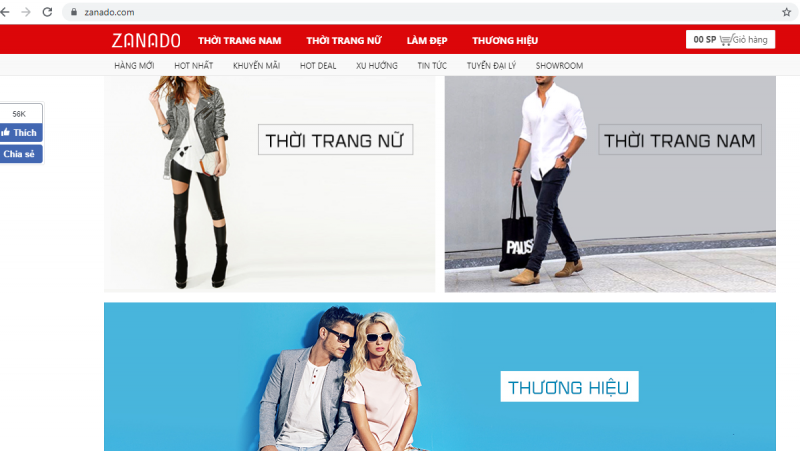 trang web thời trang zanado