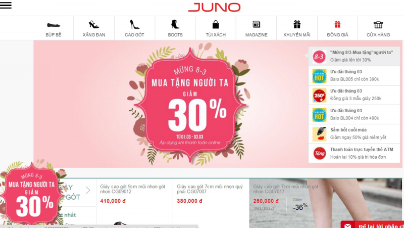 Trang web bán túi xách juno
