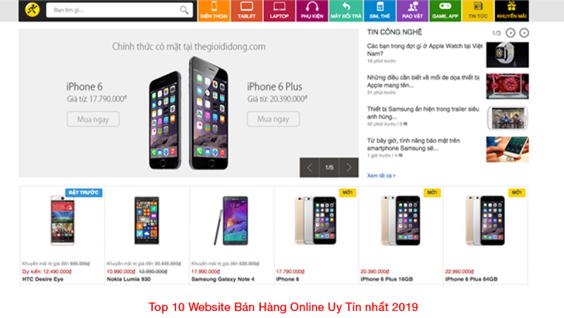 Top 10 Website Bán Hàng Online Uy Tín nhất 2019