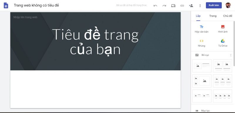 Thiết kế website bán mỹ phẩm miễn phí bằng Google Site