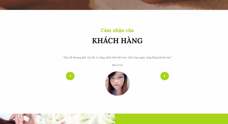 Chức năng Testimonials lời chứng thực