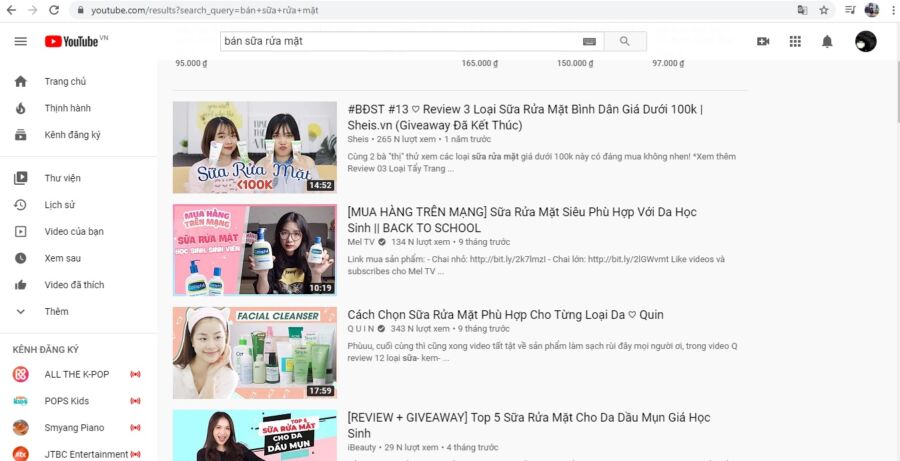 Các video bán sản phảm trên youtube được dàn dựng công phu