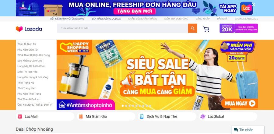 Đến Lazada, mua hàng thả ga