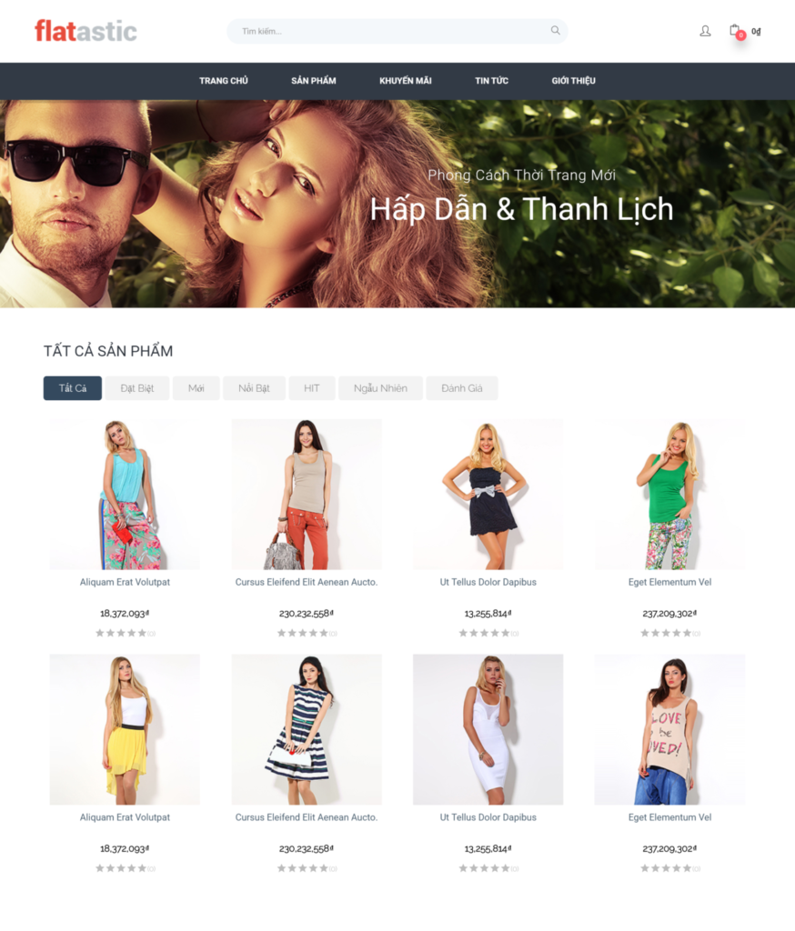 Trang Home curaru mẫu website bán hàng thời trang (BH3)
