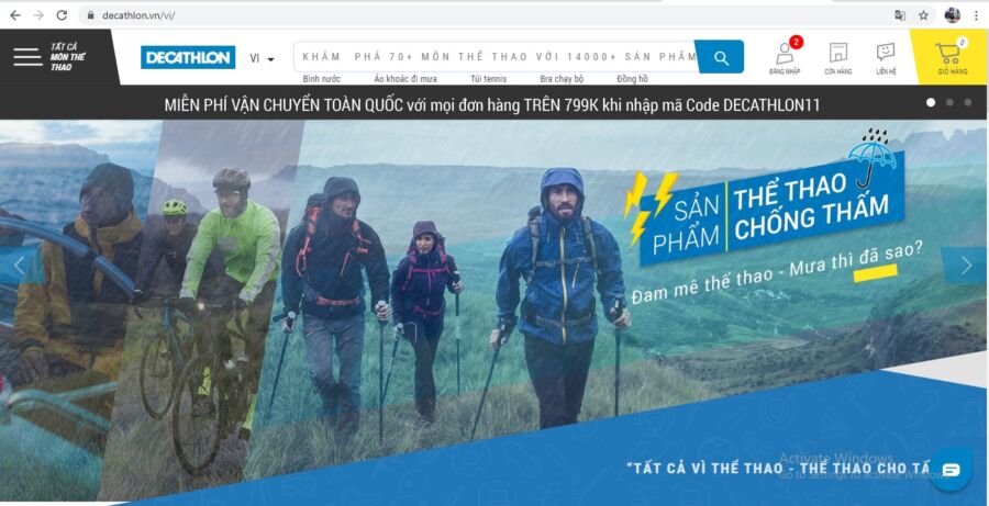 trang web mua bán thể thao Decathlon