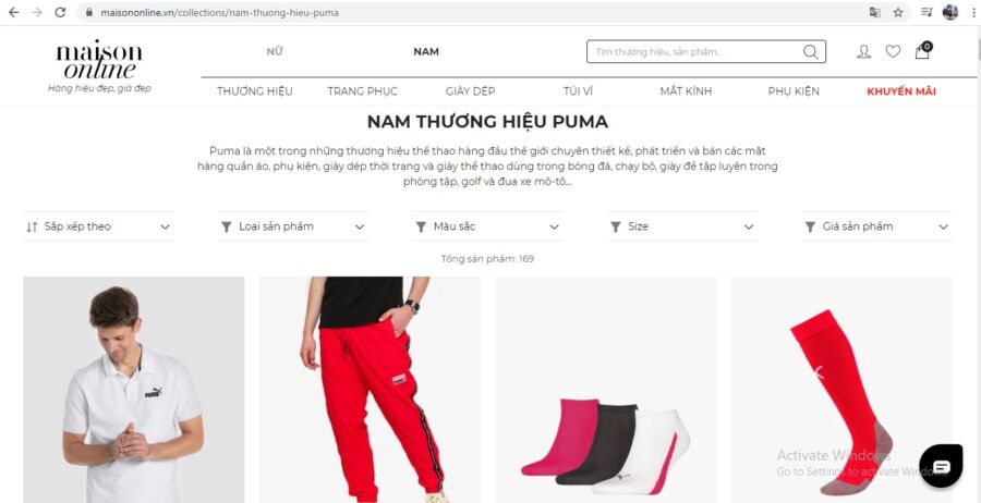 Mua đồ thể thao tại Maison Online