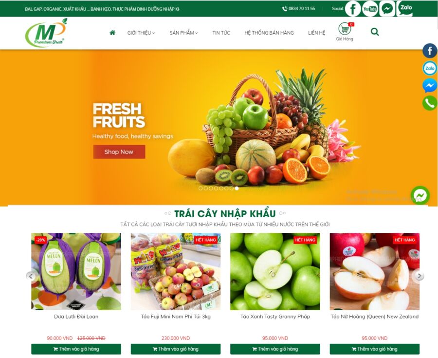 Minh phương Fruit là web bán trái cây nhập khẩu chát lượng giá rẻ