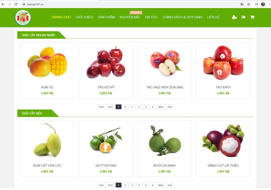 Top 10 trang web bán hàng trực tuyến về hoa quả chất lượng