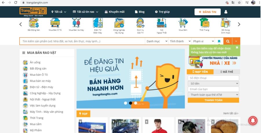 Trang đăng tin là web mua hàng secondhand được đánh giá khá tốt